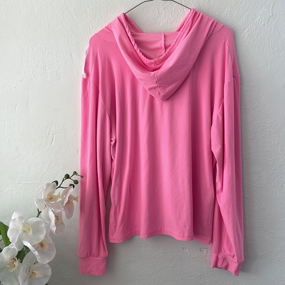 Mentally Exhausted Pink Hoodie with Sparkly Sequin Lips - Picture 3 of 5